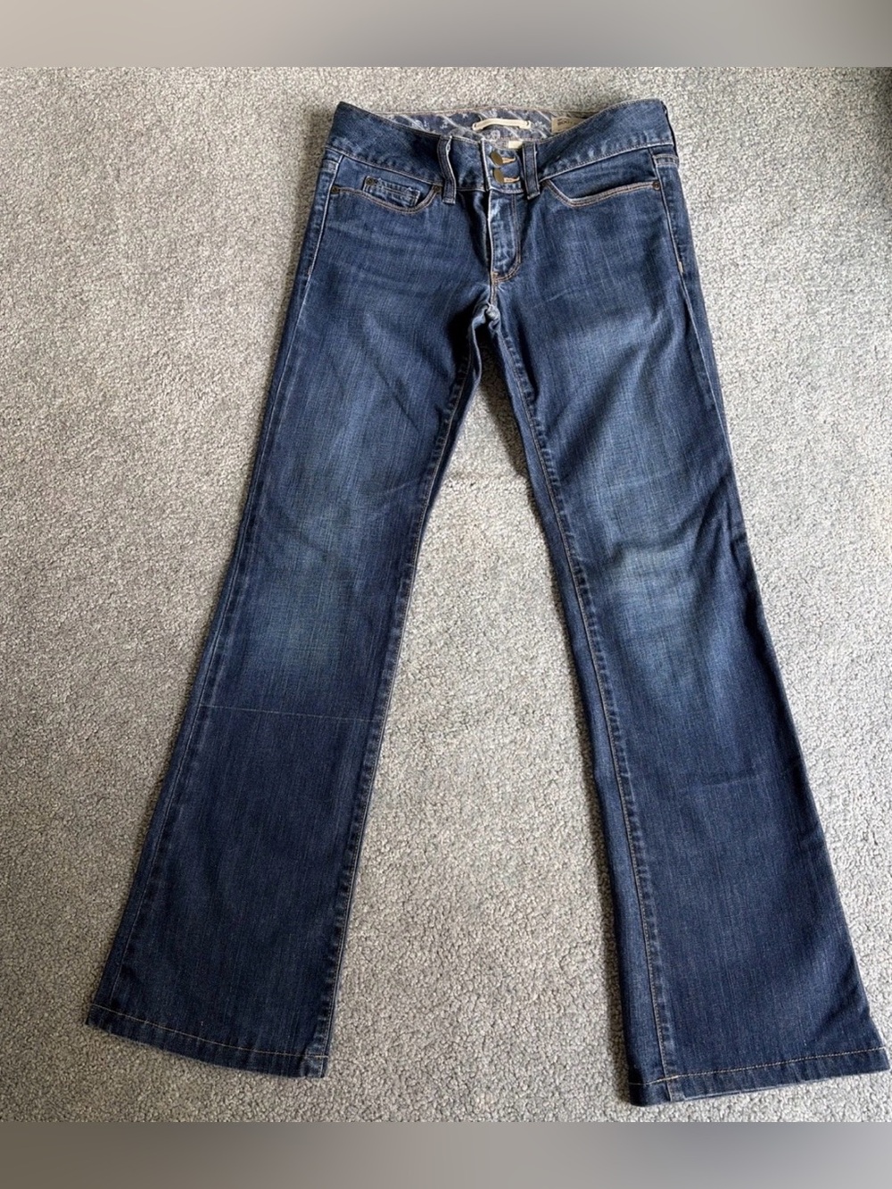 Vintage Gap Mid Rise Boot Cut Jeans 26R 2R Zip Fly Stretch Dark Wash 32” Waist